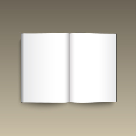 Mockup of opened book template on gold background.のイラスト素材