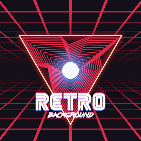 80s Retro Sci-Fi Background.のイラスト素材