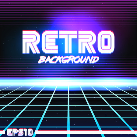 80s Retro Sci-Fi Background.のイラスト素材