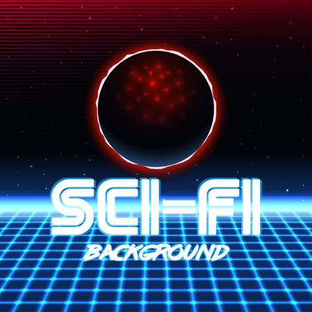 80s Retro Sci-Fi Background.のイラスト素材