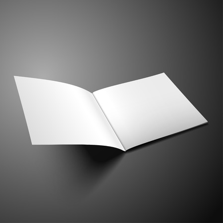 Mockup Square Magazine with soft shadows isolated on dark. Template of Brochure, Booklet, Catalogue for presnentation.のイラスト素材