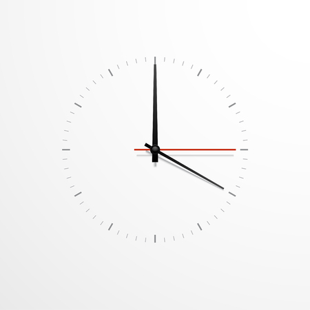 White Clock Design isolated on white background. Ready for your design. Clock Icon. Time is Ticking Concept.のイラスト素材