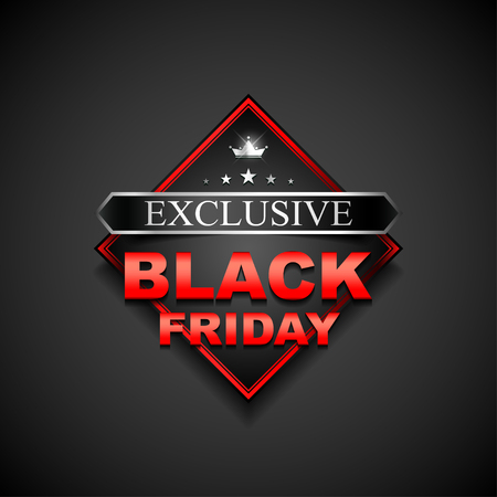 Black Friday Sale Badge. Black Friday Inscription Label, Sticker, Emblem.のイラスト素材