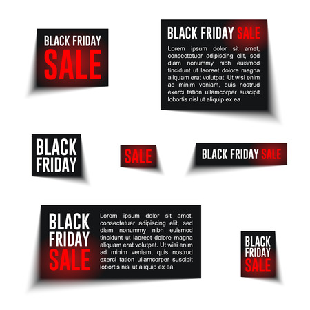 Black Friday Sale badges and labels and discount banners. Ready for your design, website, advertising, banner. Vector EPS10.のイラスト素材