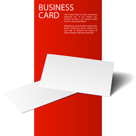Vector of business cards isolated on red and white background. Template for branding identity. For graphic designers presentations and portfolios. Red Line series.のイラスト素材