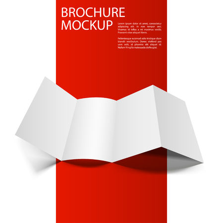 Blank empty magazine or book or booklet, brochure, catalog, leaflet, template on a red and white background. Red Line series. Ready for your design.のイラスト素材