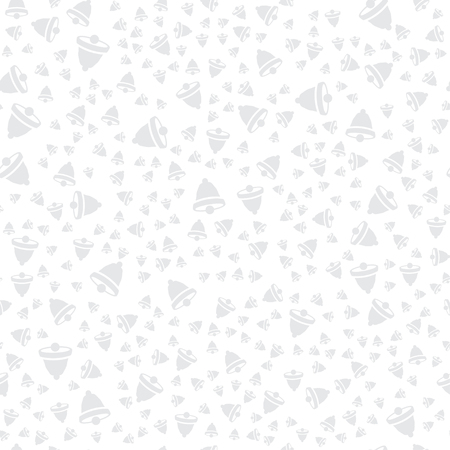 Holidays winter seamless pattern with Christmas bells. Abstract print ornament. Repeating background texture. Fabric design. Ready for your design. Vector Illustration.のイラスト素材