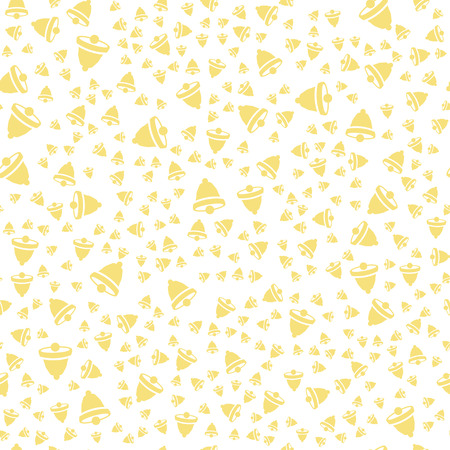 Holidays winter seamless pattern with Christmas bells. Abstract print ornament. Repeating background texture. Fabric design. Ready for your design. Vector Illustration.のイラスト素材