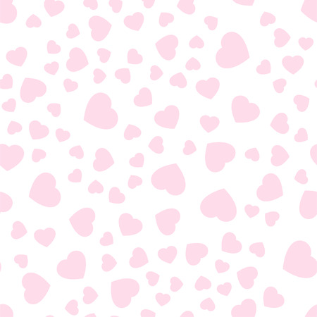 Seamless patterns with pink hearts. Valentine's Day. Gift wrap, print, cloth, cute background for a card. Repeating background texture. Fabric design. Ready for your design. Vector Illustration.のイラスト素材