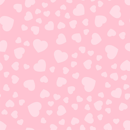 Seamless patterns with pink hearts. Valentine's Day. Gift wrap, print, cloth, cute background for a card. Repeating background texture. Fabric design. Ready for your design. Vector Illustration.のイラスト素材