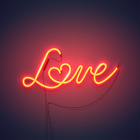 love neon sign red-01のイラスト素材