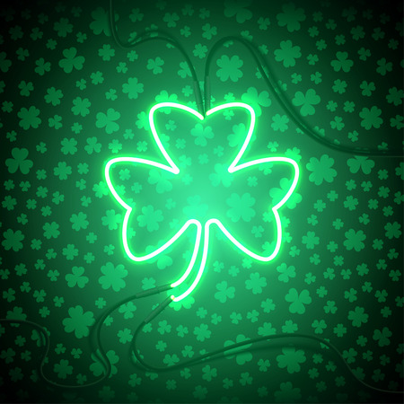 clover neon lamp2-01のイラスト素材