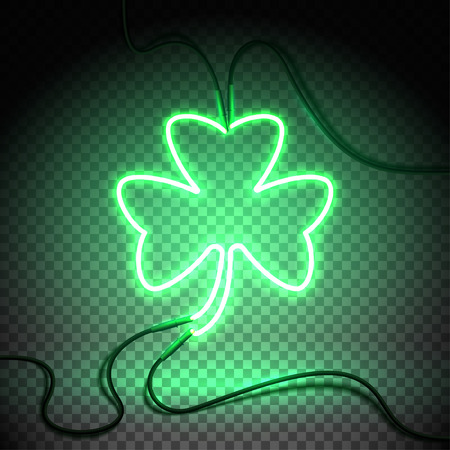 neon dark green clover2-01のイラスト素材