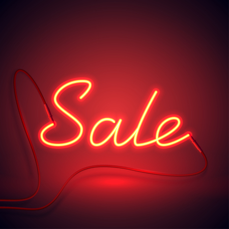 neon sign sale red and orange color-01のイラスト素材