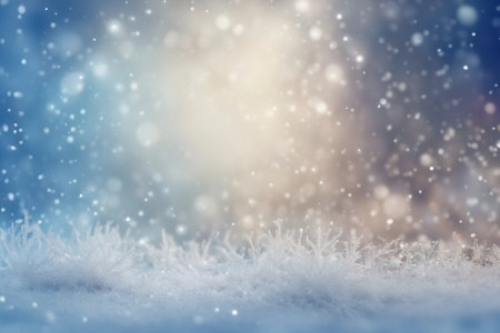 Winter background. Beautiful decorative snowflake on white snow. Copy spaceの写真素材