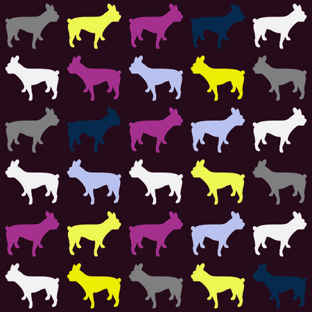 pets, vector, pattern, seamless, bulldog, puppy, dogのイラスト素材