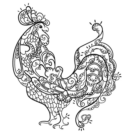 graphics, design, animal, chicken, rooster, illustrationのイラスト素材