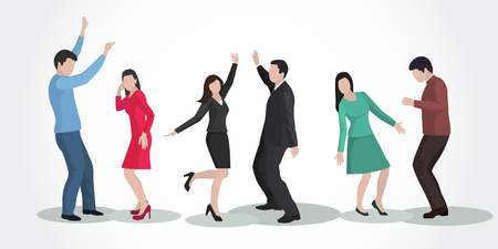 Party. Dancing men and women in beautiful clothes.のイラスト素材