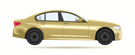 Modern luxury gold car Vector illustration.のイラスト素材