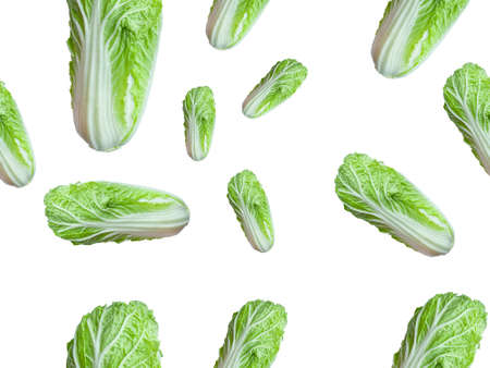 seamless pattern Chinese cabbage, vegetable salad. Vegetable pattern consisting of beautiful Peking cabbage, many salads. Simple colorful chinese cabbage salad vegetable pattern.の写真素材