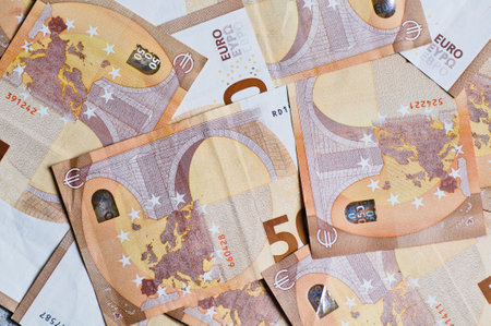 Euro banknotes money (EUR), currency of the European Union