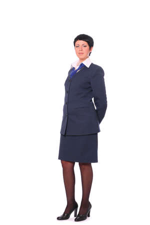 Successful businesswoman over white backgroundの写真素材
