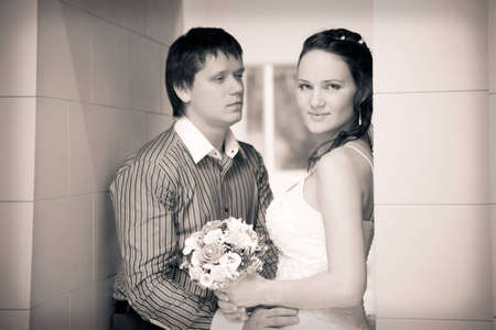 Portrait of an attractive bride and a groomの写真素材