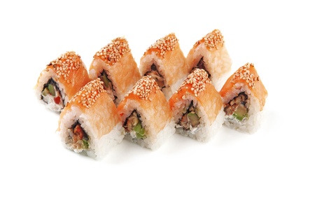 Sushi over white backgroundの写真素材
