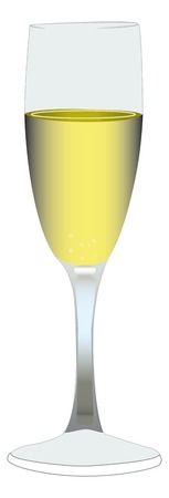 Champaign Glass Vectors, one glass is transparent, the other is filled with champaign  のイラスト素材