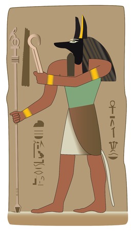 Anubis invented embalming to embalm Osiris, the first mummy. He was the guide of the dead.  のイラスト素材