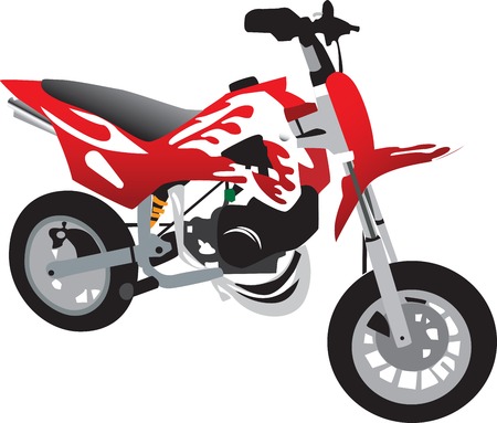 Toy motorcycle, red with white flamesのイラスト素材