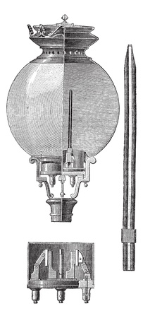 Yablochkov Candle, vintage engraved illustration. Trousset encyclopedia (1886 - 1891).のイラスト素材