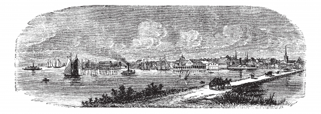 Norfolk in England, UK, vintage engraved illustration. Trousset encyclopedia (1886 - 1891).のイラスト素材