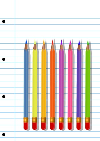Colored pencils, vector illustrationのイラスト素材