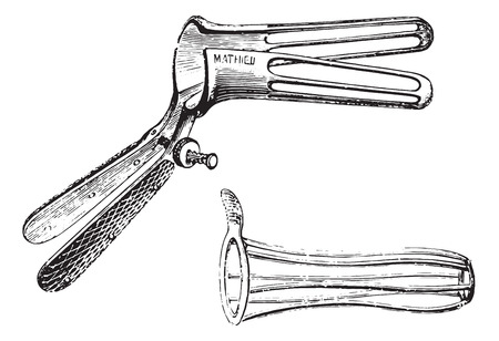 Speculum bath, vintage engraved illustration. Usual Medicine Dictionary by Dr Labarthe - 1885.のイラスト素材