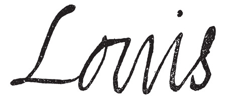 Signature of Louis XIII, King of France (1601-1643), vintage engraved illustration. Dictionary of words and things - Larive and Fleury - 1895.のイラスト素材