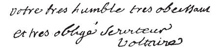 Signature of Francois-Marie Arouet or Voltaire (1694-1778), vintage engraved illustration. Dictionary of words and things - Larive and Fleury - 1895.のイラスト素材