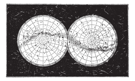 Milky Way, vintage engraved illustration. Dictionary of words and things - Larive and Fleury - 1895.のイラスト素材