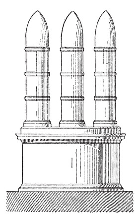 Meta, in Architecture, vintage engraved illustration. Dictionary of Words and Things - Larive and Fleury - 1895のイラスト素材