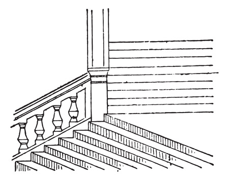 Palisade or Stakewall, vintage engraved illustration. Dictionary of words and things - Larive and Fleury - 1895.のイラスト素材