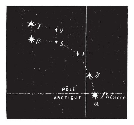 Polar star, vintage engraved illustration. Dictionary of words and things - Larive and Fleury - 1895.のイラスト素材