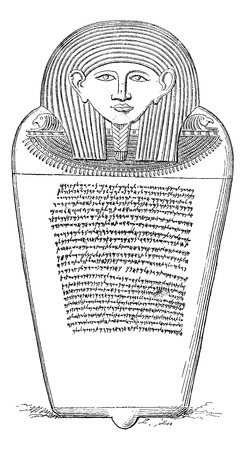 Sarcophagus of Eshmunazar, Phoenician king of Sidon, vintage engraved illustration. Le Tour du Monde, Travel Journal, 1881のイラスト素材