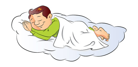 Vector illustration of a cute little boy sleeping.のイラスト素材