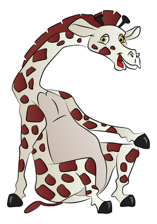 Vector illustration of curious giraffe sitting.のイラスト素材