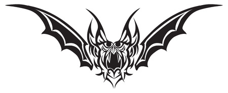 Tattoo design of bat monster, vintage engraved illustration.のイラスト素材