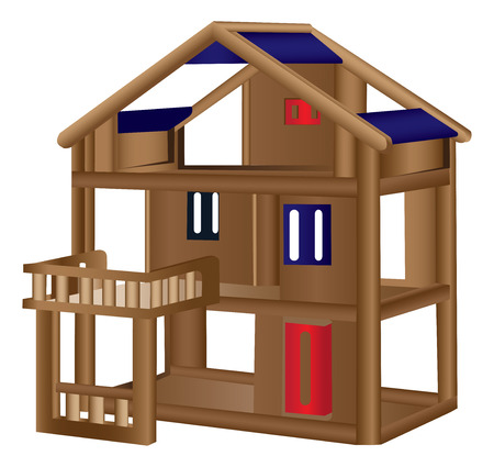 Wood doll houseのイラスト素材