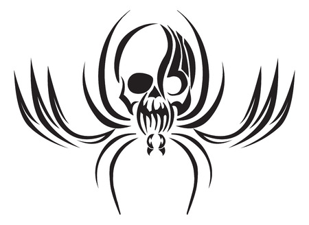 Skull tattoo design, vintage engraved illustration.のイラスト素材