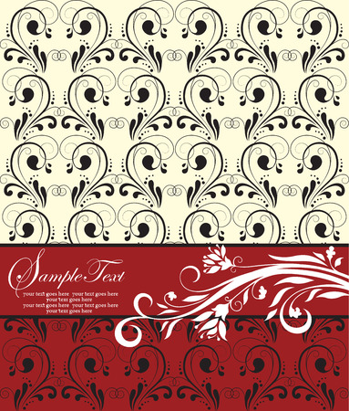 Invitation card on floral backgroundのイラスト素材
