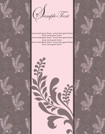 Purple invitation with floral background and place for textのイラスト素材