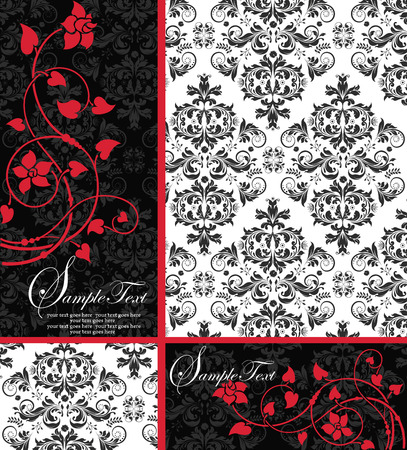 Illustration with floral background and place for textのイラスト素材